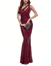 W&M Eternal Love Elegant One-Shoulder Long Maxi Party Dress